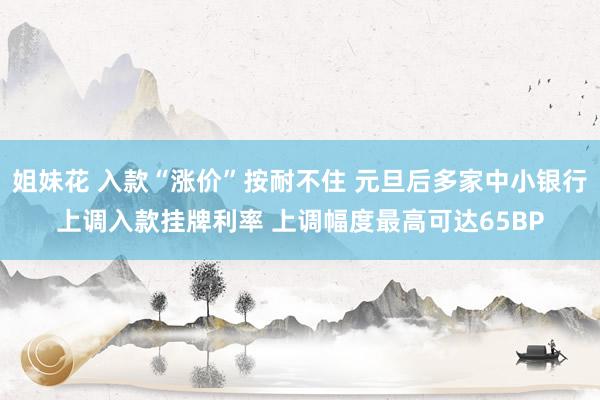 姐妹花 入款“涨价”按耐不住 元旦后多家中小银行上调入款挂牌利率 上调幅度最高可达65BP